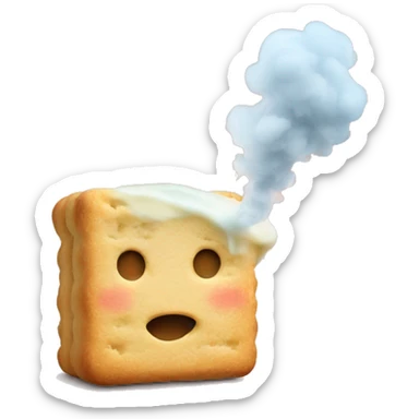 Butter biscuit with a vape sticker