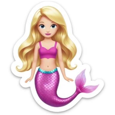barbie merliah summers with a pink mermaid tail sticker