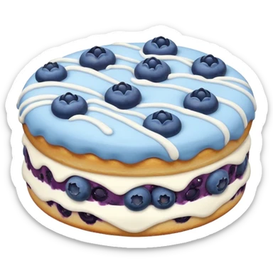 plain blueberry biscuit with 1 icing swirl on top sticker