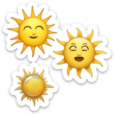 clock sun moon sticker