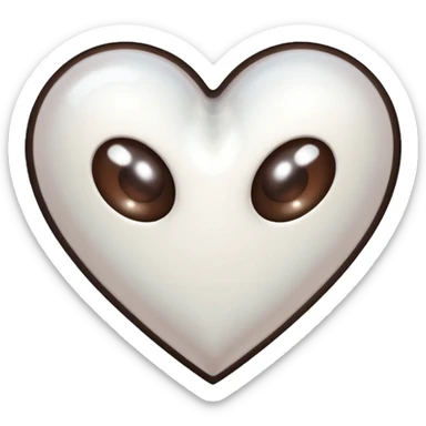 Pearl pale dark brown Transparent Heart sticker