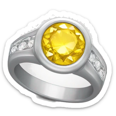 White ring with yellow diamond sticker