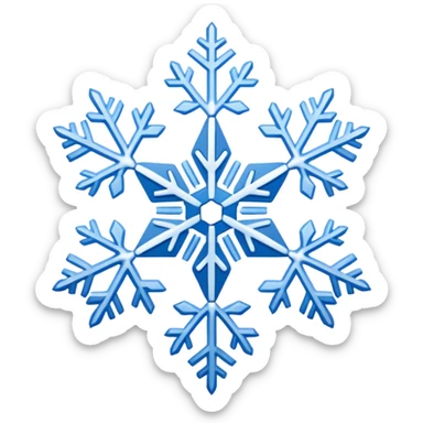 white snowflake with blue snowflake sticker