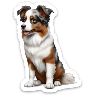 Red Merle mini Aussie  sticker