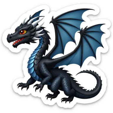 Dragón negro volando  sticker