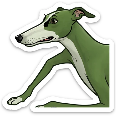 Black greyhound laying on back sticker