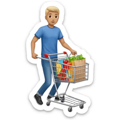 man-with-a-shopping-cart-full-body sticker