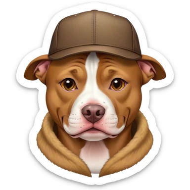 Pit bull wearing trucker hat  sticker
