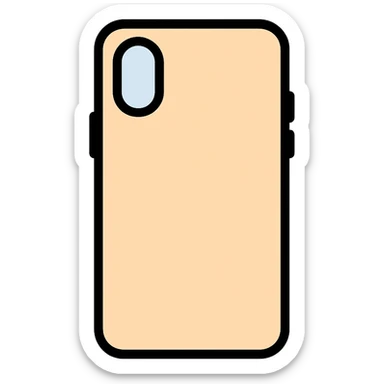 colored icon of an iPhone mobile cover, beige theme, simple and modern sticker