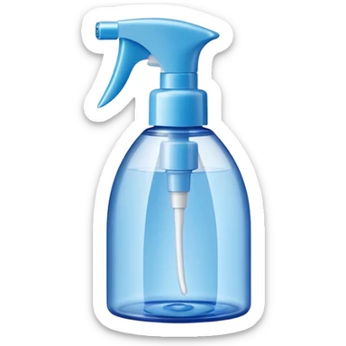 compact plastic spray or gel container with curved modern shape, blue or white tones, topped with press cap or nozzle, sleek fresh design suggesting hygiene and fragrance, no branding, no scent symbols, no extras, just the dispenser, soft lighting, subtle shadows, emoji scale sticker