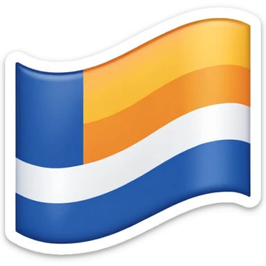 A flag whit darkblue, blue, white, yellow and orange and has 5 stripes white in the middle, blue in next to white left, yellow next to white right, orange next to yellow right, dark blue next to blue left💙🩵🤍💛🧡follow the sticker