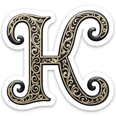 pen drawing decorative letters sticker