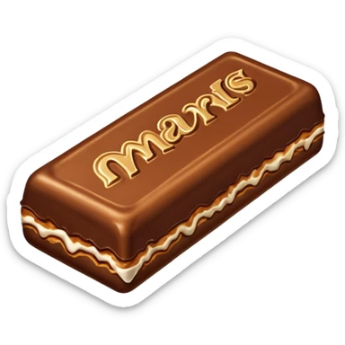 Illustrate a Mars bar unwrapped, showing caramel & nougat inside. sticker