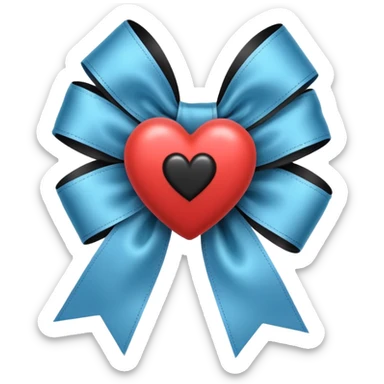  A ribbon with black heart sticker