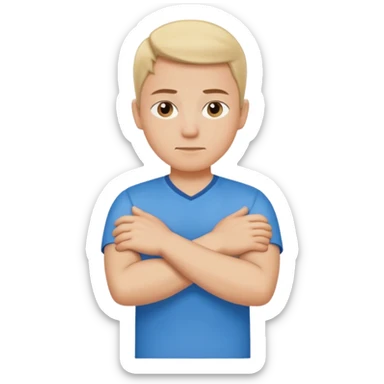 person crosses arms in an X sign sticker