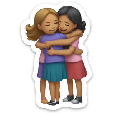 Three girl best friend hugging  sticker