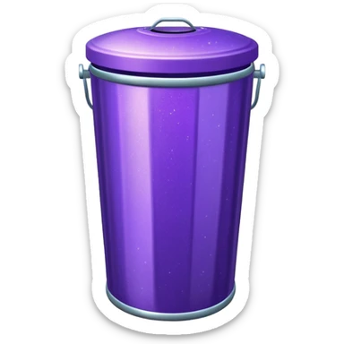 Glitter Purple and Cian  metal rubbish bin sticker