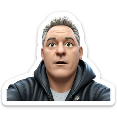 boy in leather jacket by window sticker