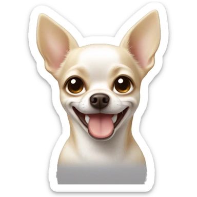 white and beige chihuahua wink sticker