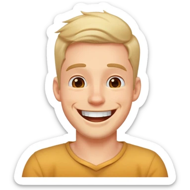 Guy laughing with arms around neck  sticker