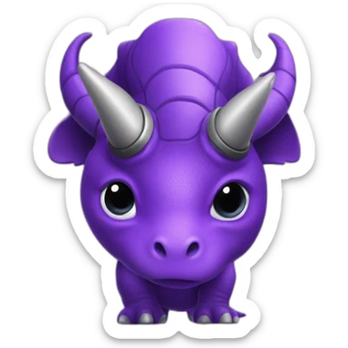 purple astronaut triceratops sticker