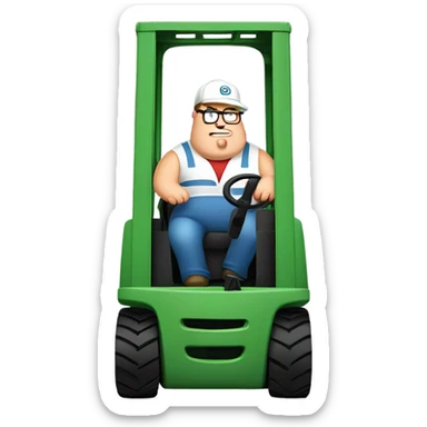 Peter griffin driving a forklift  sticker