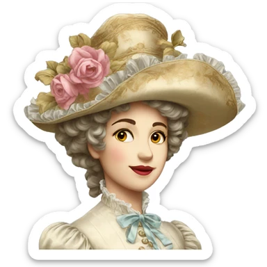 Vintage rococo hat sticker