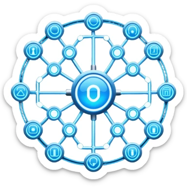 connected tech nodes sticker