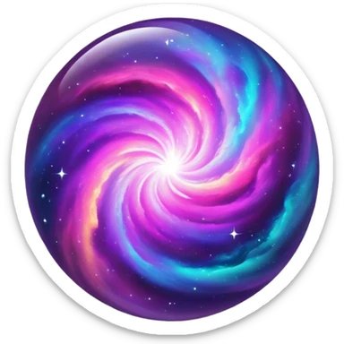 galaxy nebula orb, glowing, vibrant colors sticker