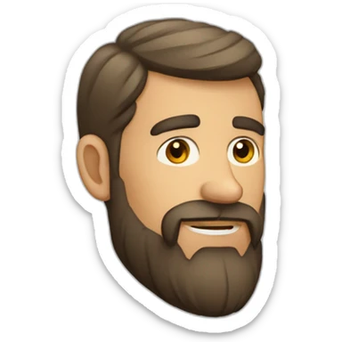 hombre alto moreno con la cara ovalada y con barba sticker