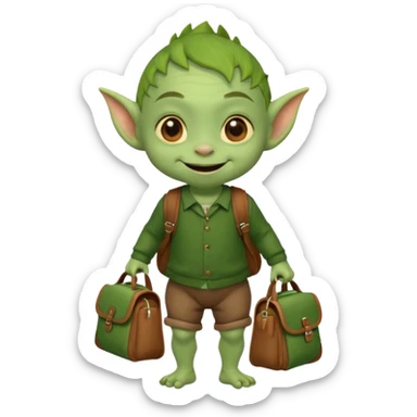 Goblin small baby  school  bag  sticker
