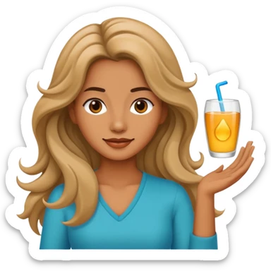 digital nomads long wave hair woman  sticker