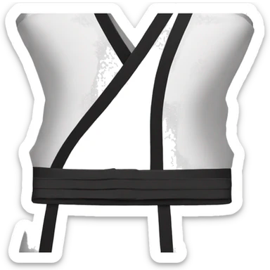 Taekwondo dress black belt with 3 lines in both end  sticker