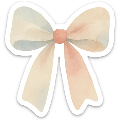 fluffy bow, soft edges, gentle colors sticker