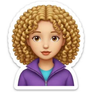 Curly head lightskin girl sticker