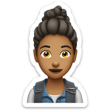 Silly girl with ranch on her face sticker