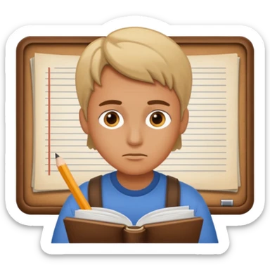 adulto  estudiando sticker