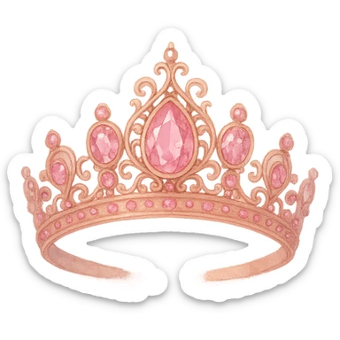 pink jeweled tiara, soft and dreamy sticker