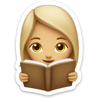 Beige cozy girl reading sticker