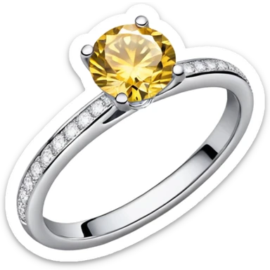 Ring round engagement ring pave  sticker