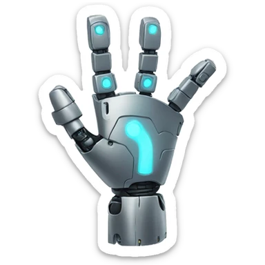 robot hand up sticker