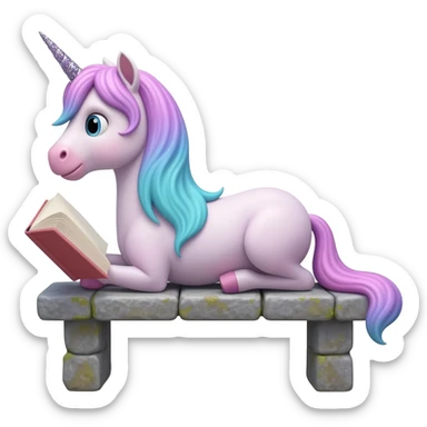 unicorn laying  learning sticker