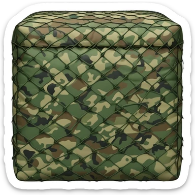 military cargo covered with camouflage net sticker