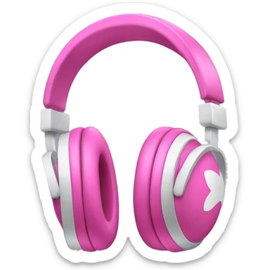 Pink apple headphones  sticker