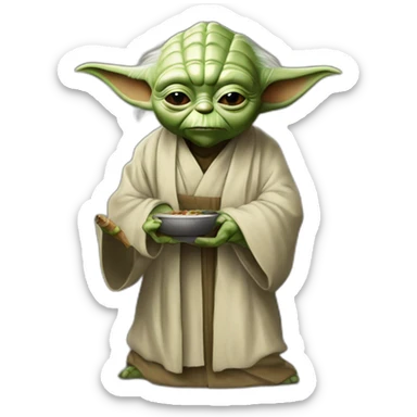 :maître Yoda qui fume un cigard : sticker