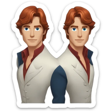 Alain delon blue eyes red hair elegant outfit fullbody sticker