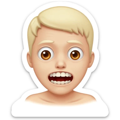 Teeth chattering scared sticker