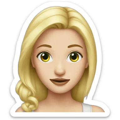 Blonde girl green eyes theatre sticker