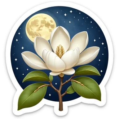 a magnolia under the moon sticker