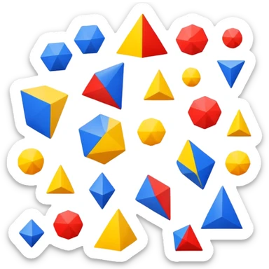 Geometric primary colors  sticker